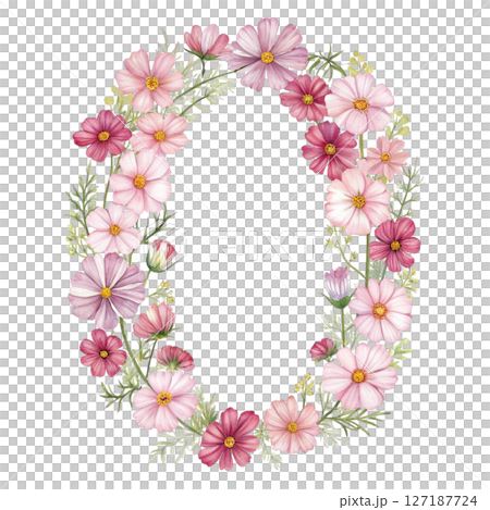 numbers alphabet and flowers white background 127187724