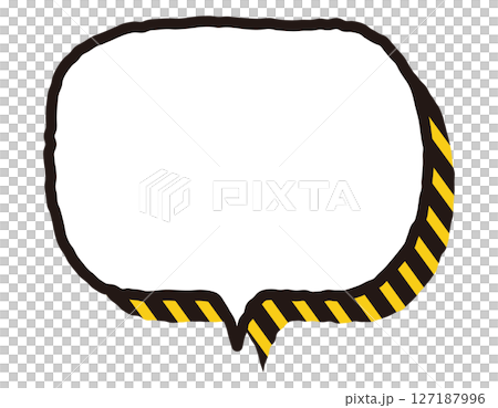 Caution/warning speech bubble with prominent handwritten lines, horizontal oval, 26 Caution/warning speech bubble with prominent handwritten lines, horizontal oval, 26 127187996