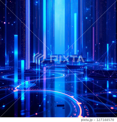 Futuristic Technology Backgrounds. Glowing Digital Elements. Sci-Fi Inspired Designs. Abstract Tech Graphics 127188570