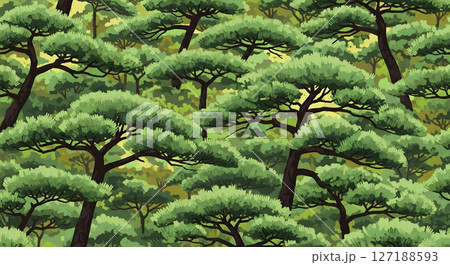 印象派風の松の木の模様背景 印象派風の松の木の模様背景 127188593