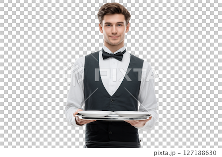 Waiter on transparent background. AI-generated item 127188630