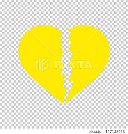 鋸齒狀的黃色心形圖示 - 電擊、觸電、心室顫動、去顫和 AED 的圖像素材 127188658