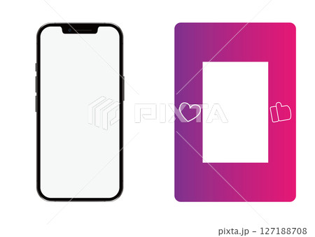 スマートフォンとインスタグラムアイコン 127188708