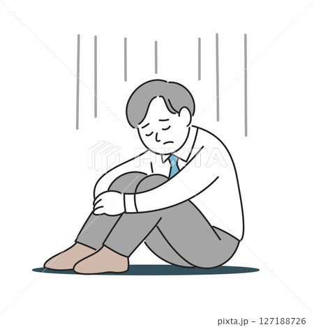 落ち込む会社員男性 落ち込む会社員男性 127188726