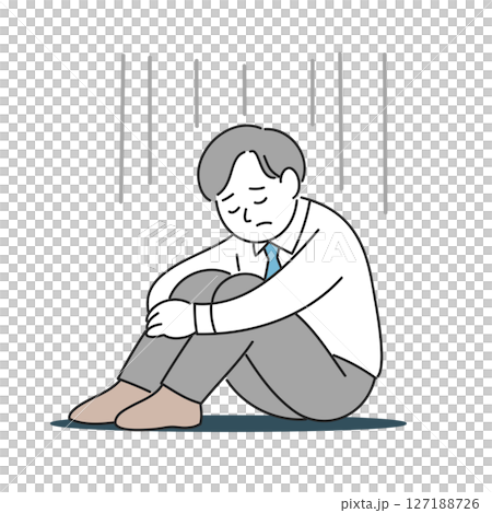 Depressed male office worker 127188726