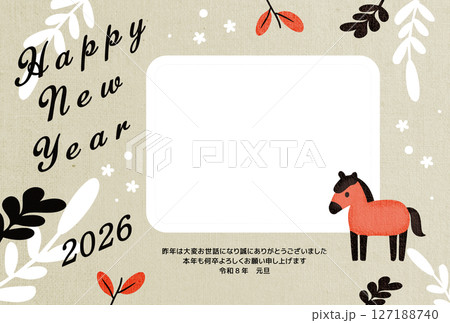 午年　年賀状　フォトフレーム 127188740