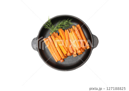 PNG, Fried carrot, isolated on white background 127188825