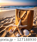 Summer Beach Scenes with Beach Essentials. Tropical Vacation Photography 127188930