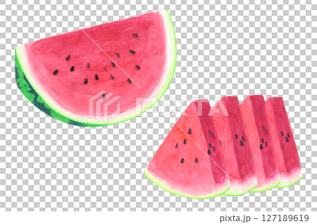 Watermelon watercolor hand drawn illustration Watermelon watercolor hand drawn illustration 127189619