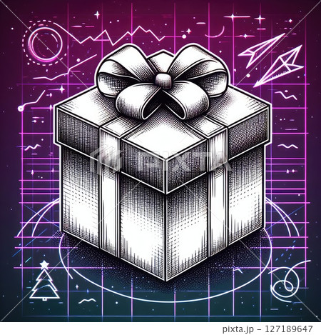 Gift boxes line with Generative AI. Gift boxes line with Generative AI. 127189647