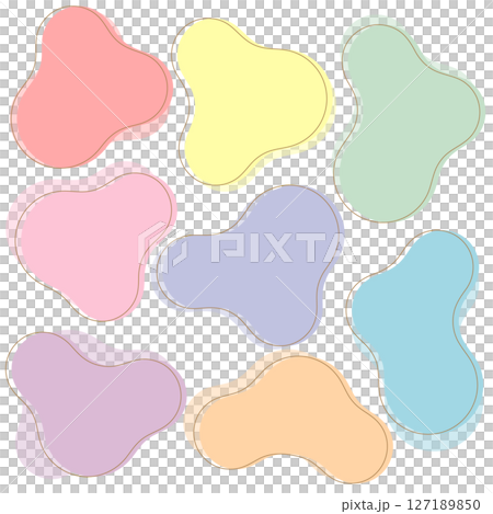 柔軟圓潤的物體套裝，柔軟的觸感，細微的差別，柔和的色彩 127189850