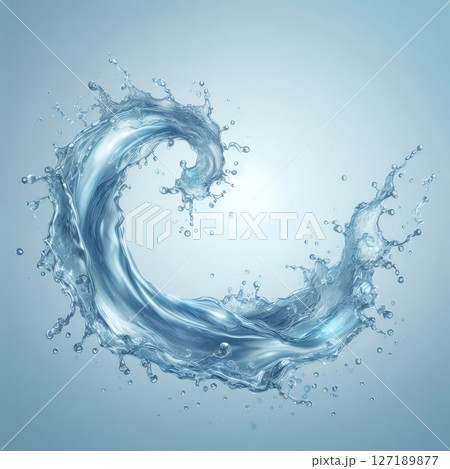 Liquid water wave splash with Generative AI. 127189877