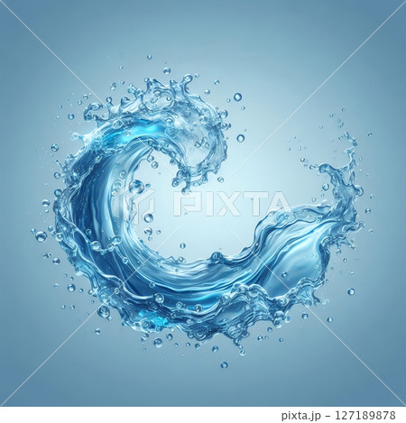Liquid water wave splash with Generative AI. 127189878