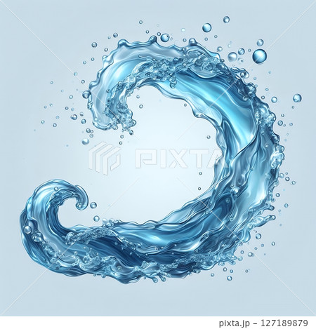 Liquid water wave splash with Generative AI. 127189879