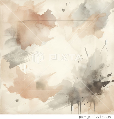 Abstract Watercolor Swirls with Gold Accents with Generative AI. 127189939