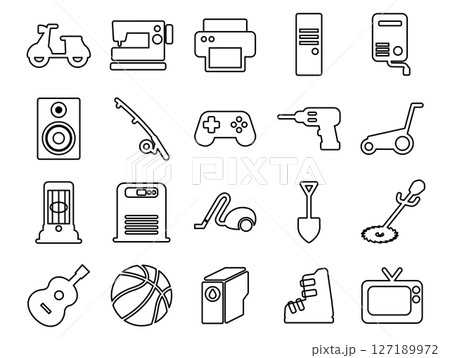 リサイクルイラストのセットC_アウトライン 127189972