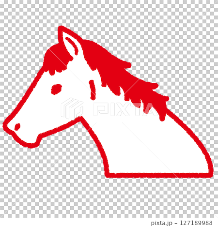 Horse profile illustration in stamp style Horse profile illustration in stamp style 127189988