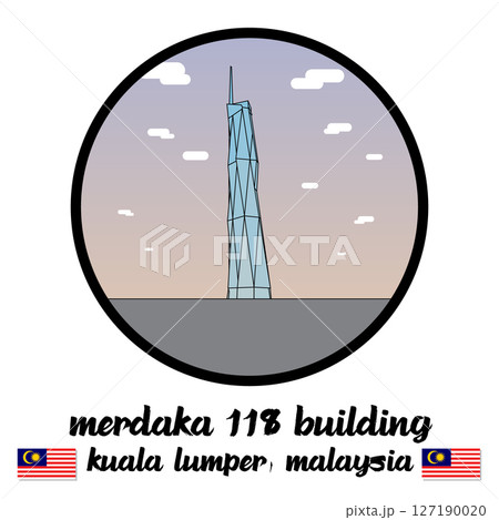 Bangkok, Thailand. 05 10 2024. Circle Icon Merdaka 118 Building. Vector Illustration 127190020