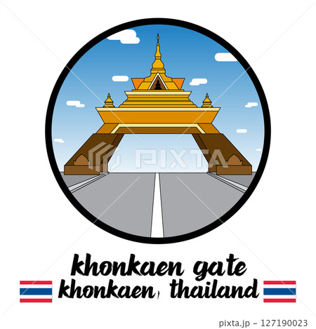 Circle Icon Khonkaen Gate. Vector Illustration 127190023