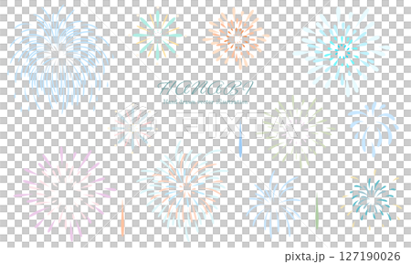 背景色のない花火の素材セット 127190026