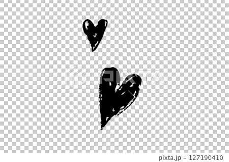 Hand drawn black heart monochrome art illustration Hand drawn black heart monochrome art illustration 127190410