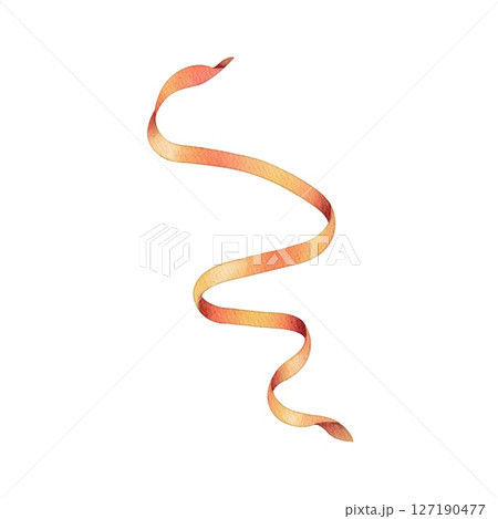 Ribbon illustration in watercolor style 127190477