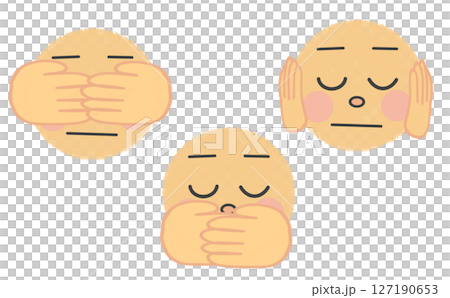 見ざる言わざる聞かざるイラストアイコン 127190653