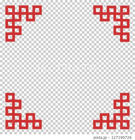 Hand-drawn style rough border/red line frame material (transparent/simple/PNG) 127190726