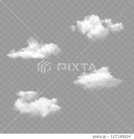 Realistic White Clouds Collection - Transparent Sky Effect Set. Vector Realistic White Clouds Collection - Transparent Sky Effect Set. Vector 127190824