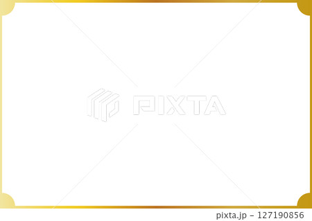 角の丸い金色のフレーム(比率3:2、横長) 127190856
