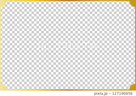 角の丸い金色のフレーム(比率3:2、横長) 127190856