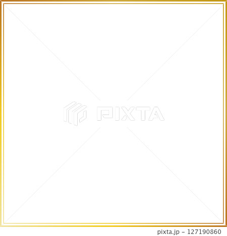 金色のフレーム(二重線、比率1:1、横長) 127190860
