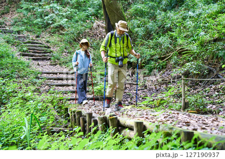 ハイキング　トレッキング　シニア　散歩　登山 127190937