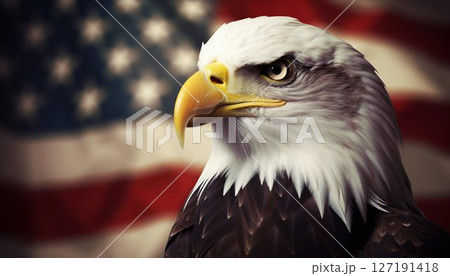 Eagle Emblem: Symbolizing American Heroism. Generative ai 127191418