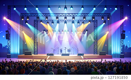 ステージ・舞台・スポットライトの背景素材 127191850