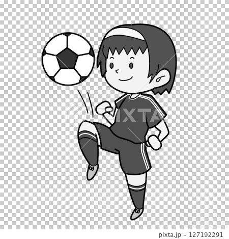 Soccer girl_mono Soccer girl_mono 127192291