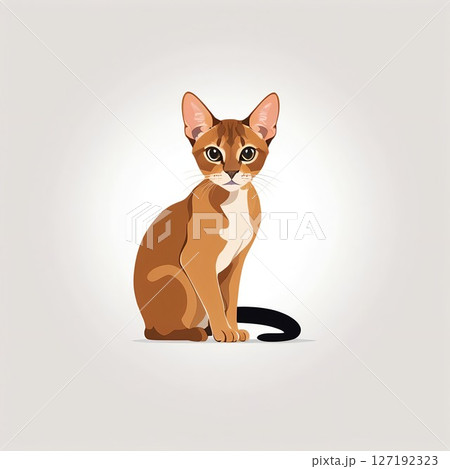 じっと見つめる愛猫のアビシニアン 127192323