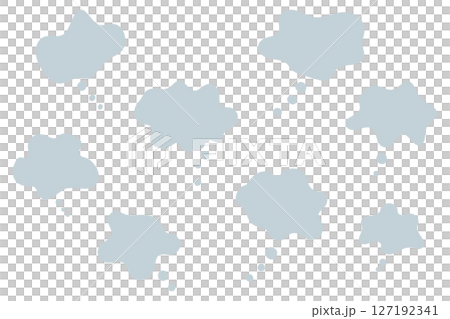 モヤモヤや考え事を表す吹き出しのイラストセット モヤモヤや考え事を表す吹き出しのイラストセット 127192341