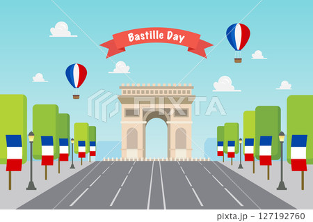 Bastille day celebration at Arc de Triomphe in Paris France. Bastille day celebration at Arc de Triomphe in Paris France. 127192760