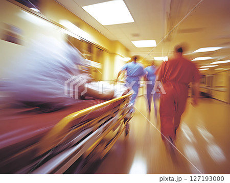 hospital nurse rushing to man with chest...のイラスト素材 [127193000] - PIXTA
