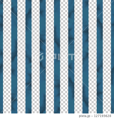 Seamless abstract pattern with blue colored textured lines isolated from background. Vertical strips ornament as companion to main pattern. For scrapbooking, packaging, stationary, textile 127193628