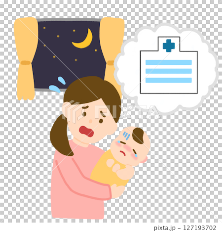 Baby becomes unwell at night Baby becomes unwell at night 127193702