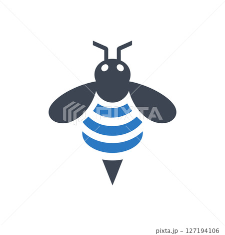 Bee with Waves Icon Bee with Waves Icon 127194106