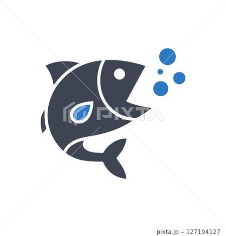 Fish with Water Droplet Iconのイラスト素材 [127194127] - PIXTA