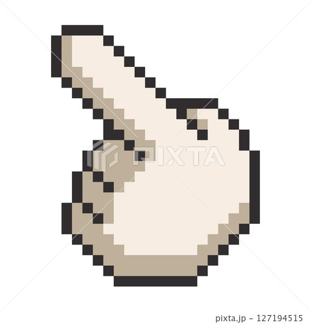 Pixel art hand cursor. Retro style pointer vector illustration. 127194515