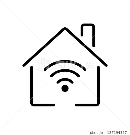 Smart Home Wireless Icon. Editable Stroke. Wi-Fi Signal Inside House Outline. Concept of Home Automation, Connectivity, Internet Network, and Wireless Technology. Vector Line Symbol for Digital Living Smart Home Wireless Icon. Editable Stroke. Wi-Fi Signal Inside House Outline. Concept of Home Automation, Connectivity, Internet Network, and Wireless Technology. Vector Line Symbol for Digital Living 127194557