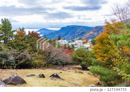 秋の小豆島　紅葉の寒霞渓　三笠山山頂からの眺望 127194735
