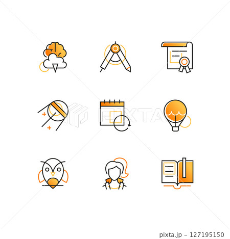 Education - modern line design style icons set 127195150