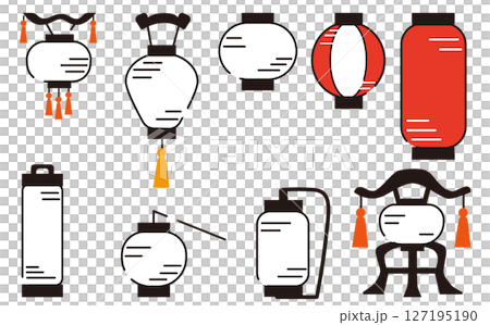 燈籠簡單插畫素材集 127195190
