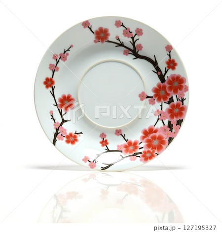 桜模様の伊万里焼の和皿。 伊万里焼は日本最古の磁器と言われ、佐賀県で生産された伝統的な素晴らしい和皿 127195327